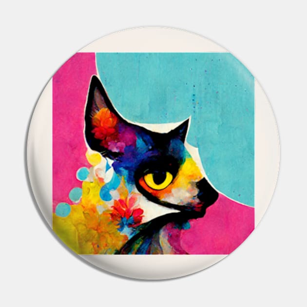 Abstract Cat Pin by n23tees