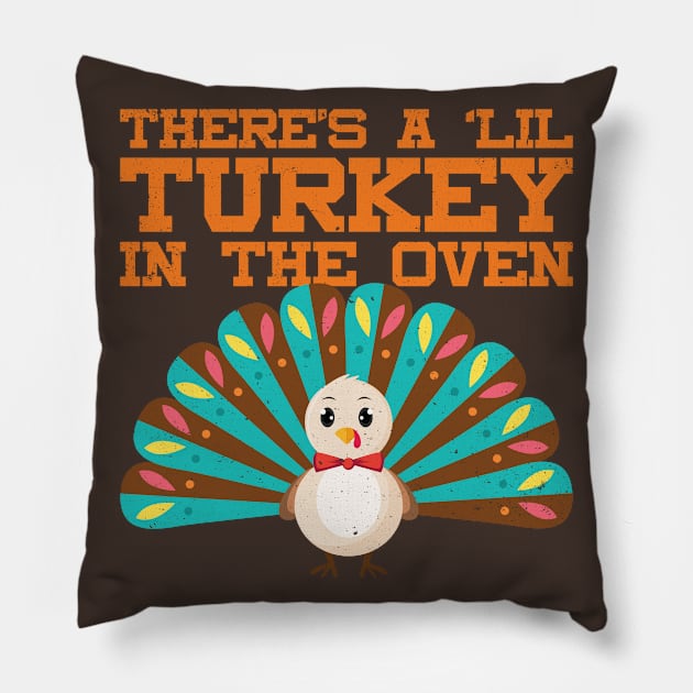 Funny Thanksgiving Pregnancy Announcement Pillow by SiGo