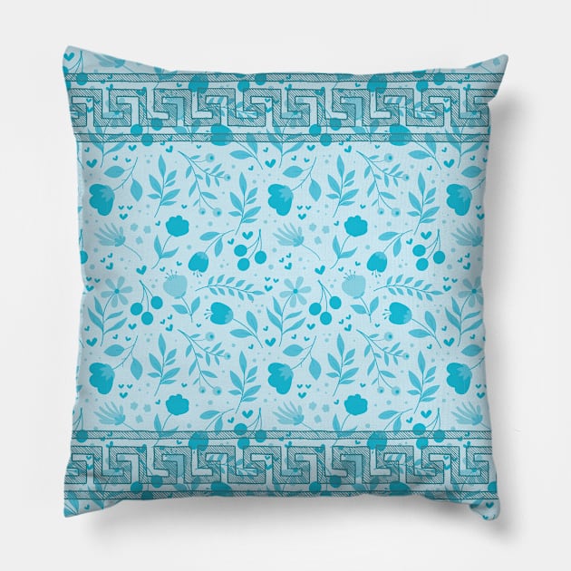 Santorini Greece pattern #20 Pillow by GreekTavern