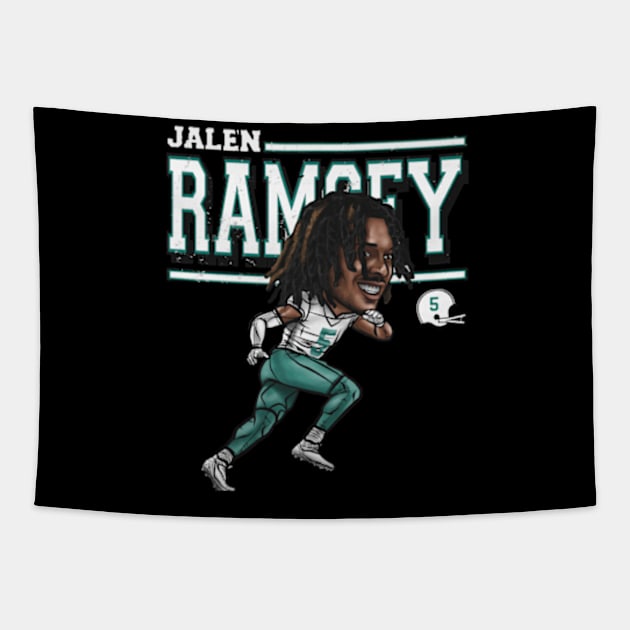 Jalen Ramsey Miami Cartoon Tapestry by danlintonpro