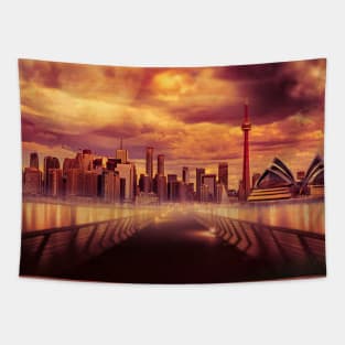 Hot Summer City Tapestry