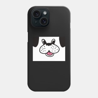 White Doggie with Black Ears Phone Case