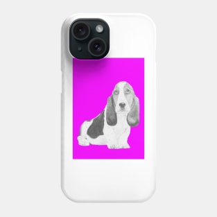 Basset Hound Puppy in Pink Phone Case