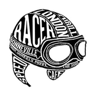 Motorcycle Series: Typographic Motorcycle Helmet T-Shirt