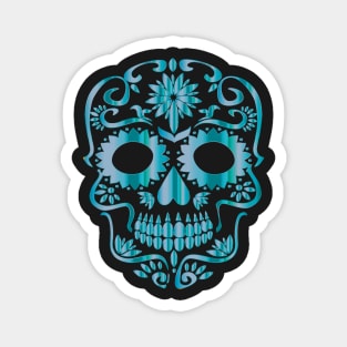 BLUE DAY OF THE DEAD SUGAR SKULL HEAD SKELETON Magnet