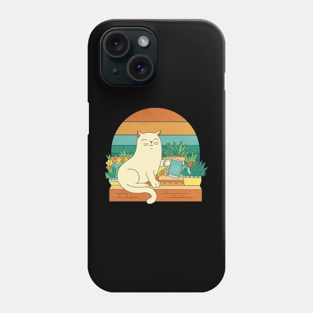 Cute cat watering plants Phone Case by Picasso_design1995