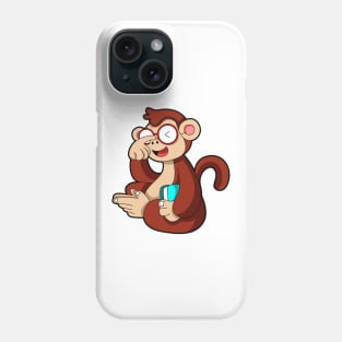 Monkey with Glasses & Book Phone Case