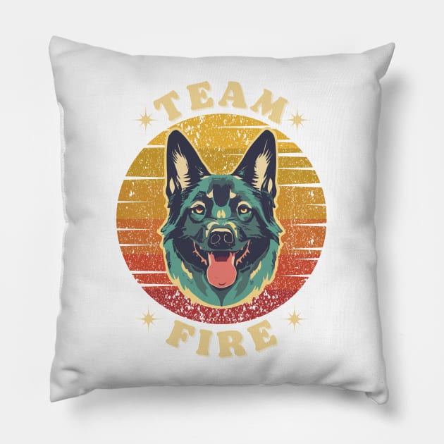 Team Fire Pillow by Binsy