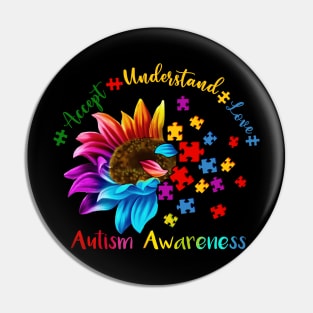 Accept Understand Love Autism Awareness Flower Autism Pin