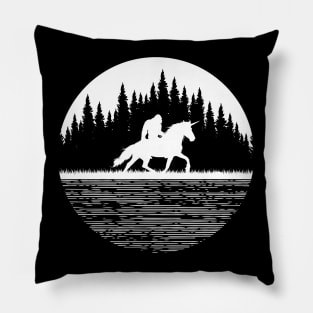 Bigfoot Riding Unicorn Pillow