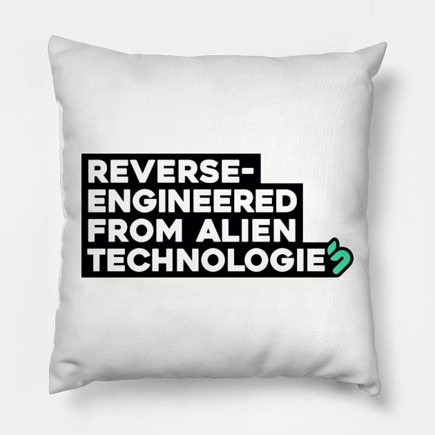 The Reverse-Engineered UFO T-Shirt with S-Icon 🛸️🔊 Pillow by Soundrise