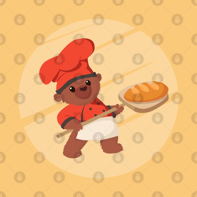 Cute Bear Baking bread by LittleAna