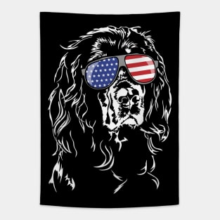 Proud Gordon Setter American Flag sunglasses dog Tapestry