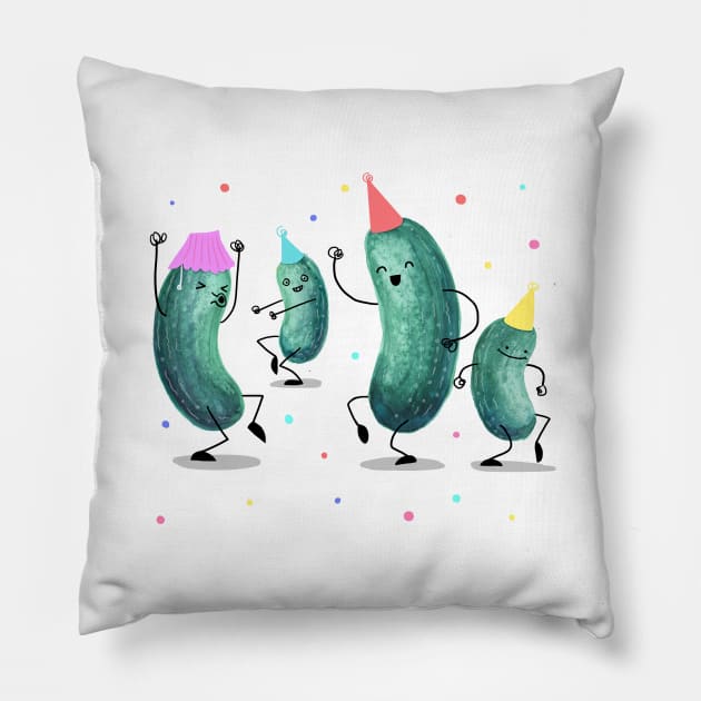 Pickle Party! Pillow by littleclyde