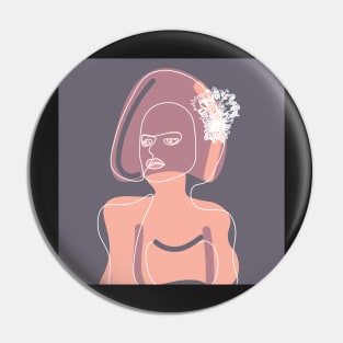 Woman with flowers Pin