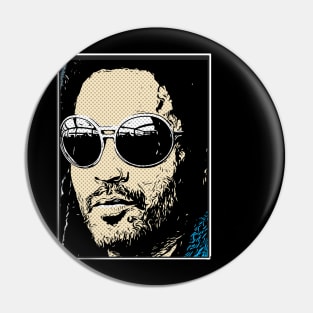 Pop Art Style Men Cool Glasses Pin