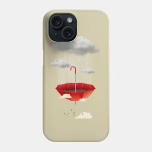 Red Umbrella saving the Rain Phone Case