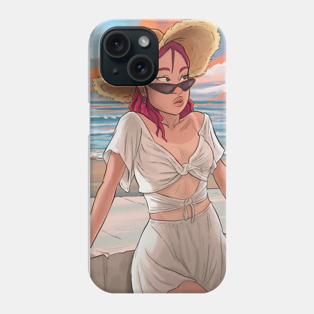 Sun tanned skin girl at sunset Phone Case by Whoana Keli