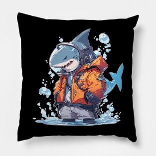 Anime Deep Sea Diver Shark Pillow