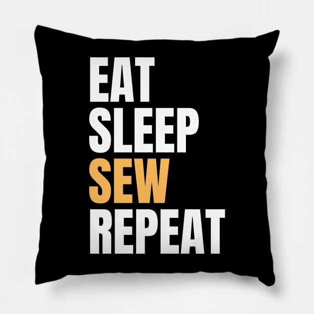 Eat Sleep Sew Repeat Pillow by Nice Surprise