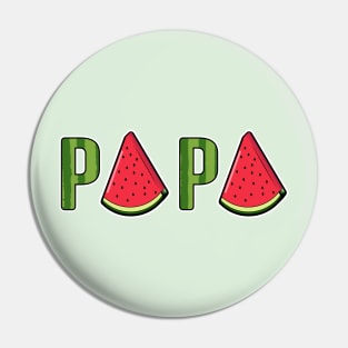 Papa Watermelon Summer Fruit Watermelon Slice Fathers Day Pin