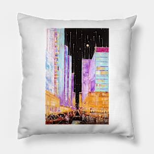 Manhattan at Night Pillow