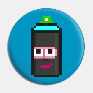 Crypto Spraycan Balaclava pixel art Pin
