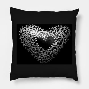 Silver Heart by Julie Ann Stricklin Pillow