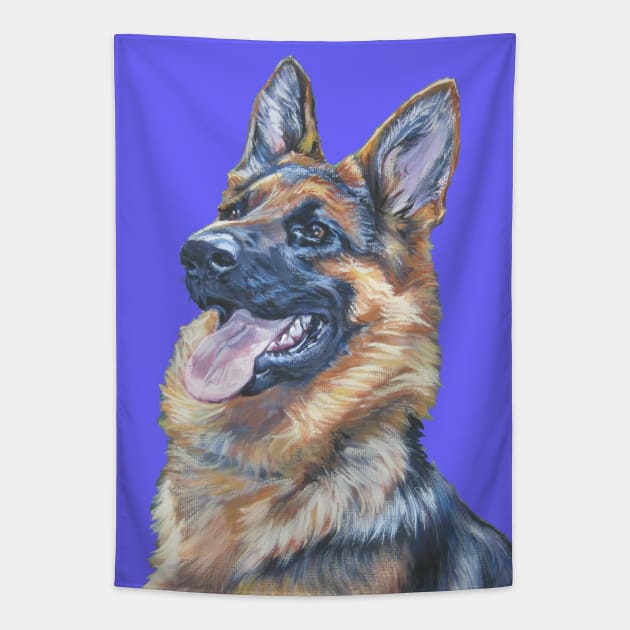 German Shepherd Fine Art Painting Tapestry by LASHEPARD