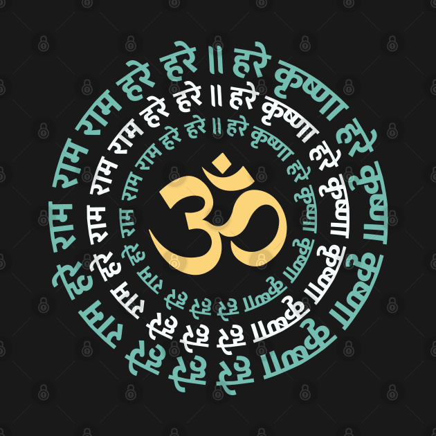 Hare Krishna Aum Om Mantra Symbol Chanting Hinduism by alltheprints