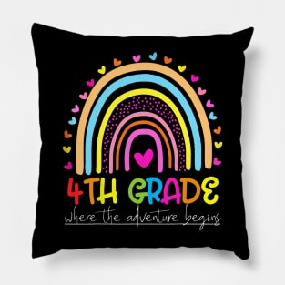 Rainbow 4th Grade Where The Adventure Begins Pillow