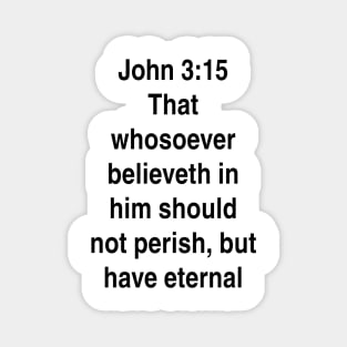 John 3:15  King James Version (KJV) Bible Verse Typography Magnet