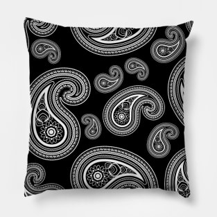 Paisleys on black Pillow