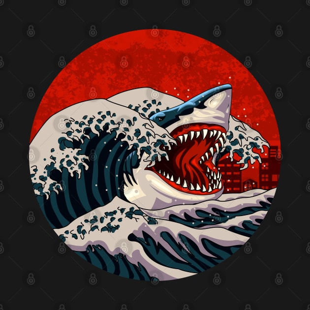 BIG SHARK WAVES by canzyartstudio