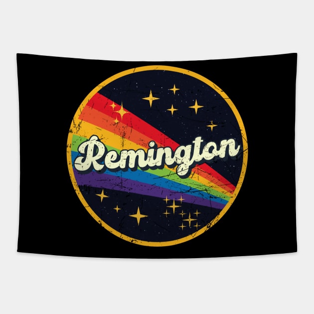 Remington // Rainbow In Space Vintage Grunge-Style Tapestry by LMW Art