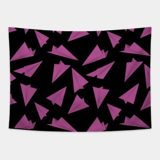 Paper Planes Pattern Pink Black Tapestry