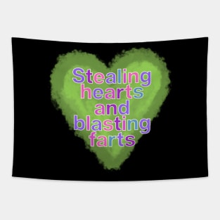 Stealing Hearts and Blasting Farts-Colorful Letters Tapestry