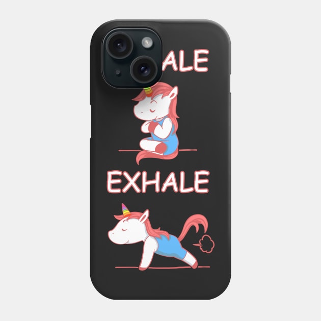 Yoga Unicorn Inhale Exhale Phone Case by tshirttrending