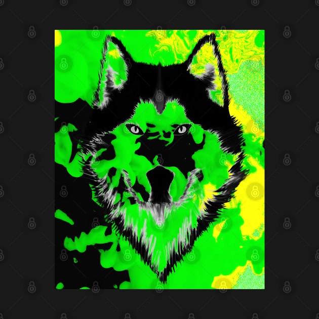 Wolf Portrait Abstract Design by vnteees1