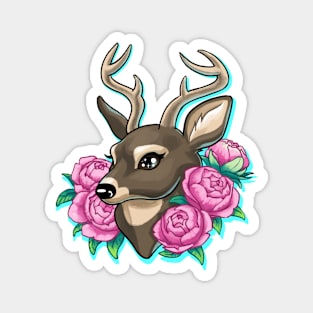 Peony Deer Magnet