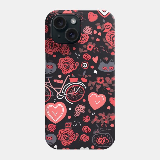 hearts pattern design Phone Case by Maverick Media