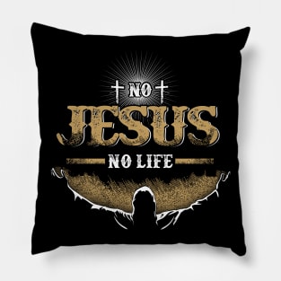 No Jesus No Life Christian Gift Pillow