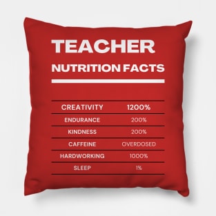 Teacher nutrition facts Pillow