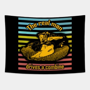 The real man drives a combine retro design Tapestry