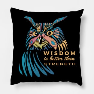 Mystic Owl "Wisdom is better than strength" Pillow