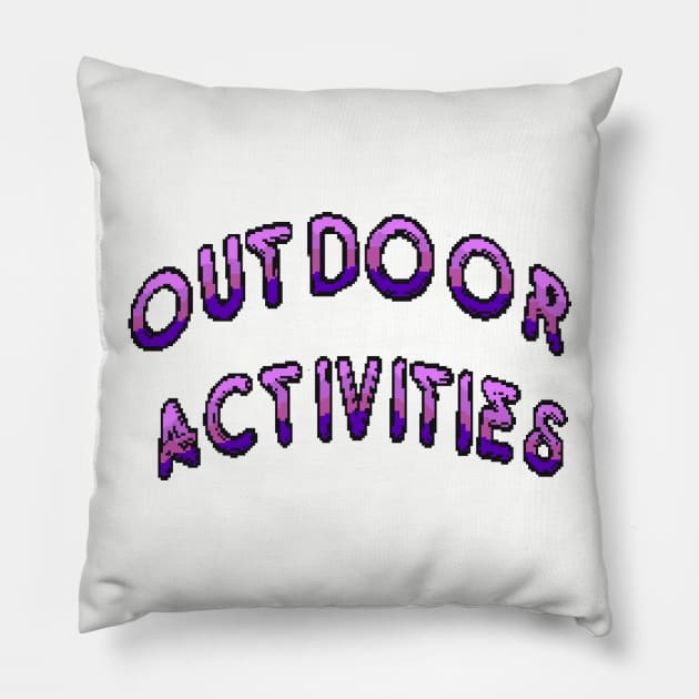 Outdoor Activities (Purple) Pillow by DiegoMRodriguez