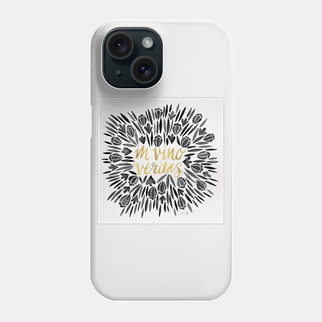 vino veritas black Phone Case by CatCoq