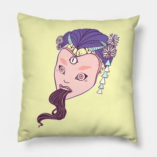 Third Eye Geisha Girl Pillow