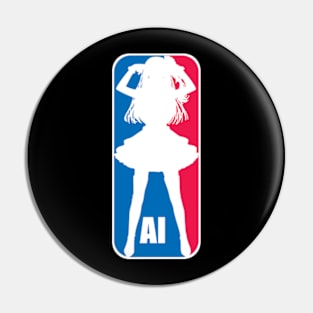 Ai Hoshino Silhouette Main Character from Oshi no Ko or My Star Idol's Child Anime x Popular Basketball Logo Pin