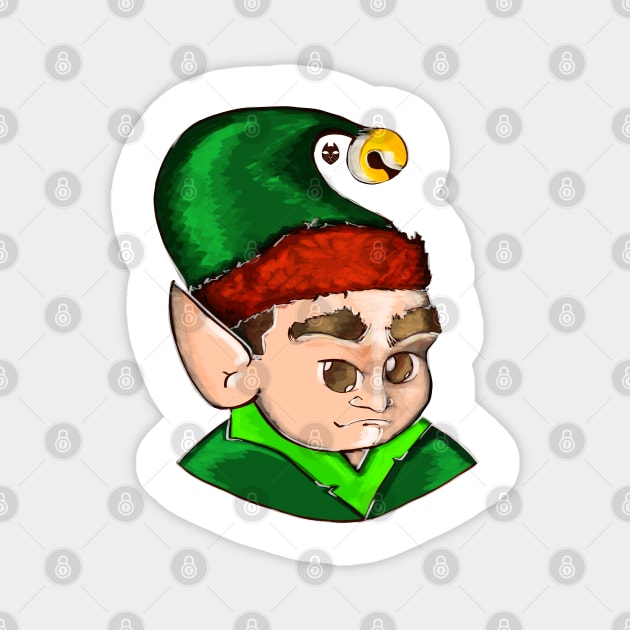 Christmas santa elf face Magnet by GhoneamArt